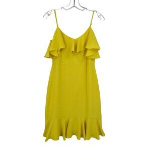 Trina by‎ Trina Turk || Mosey Flounce Ruffle Dress Yellow Size 2